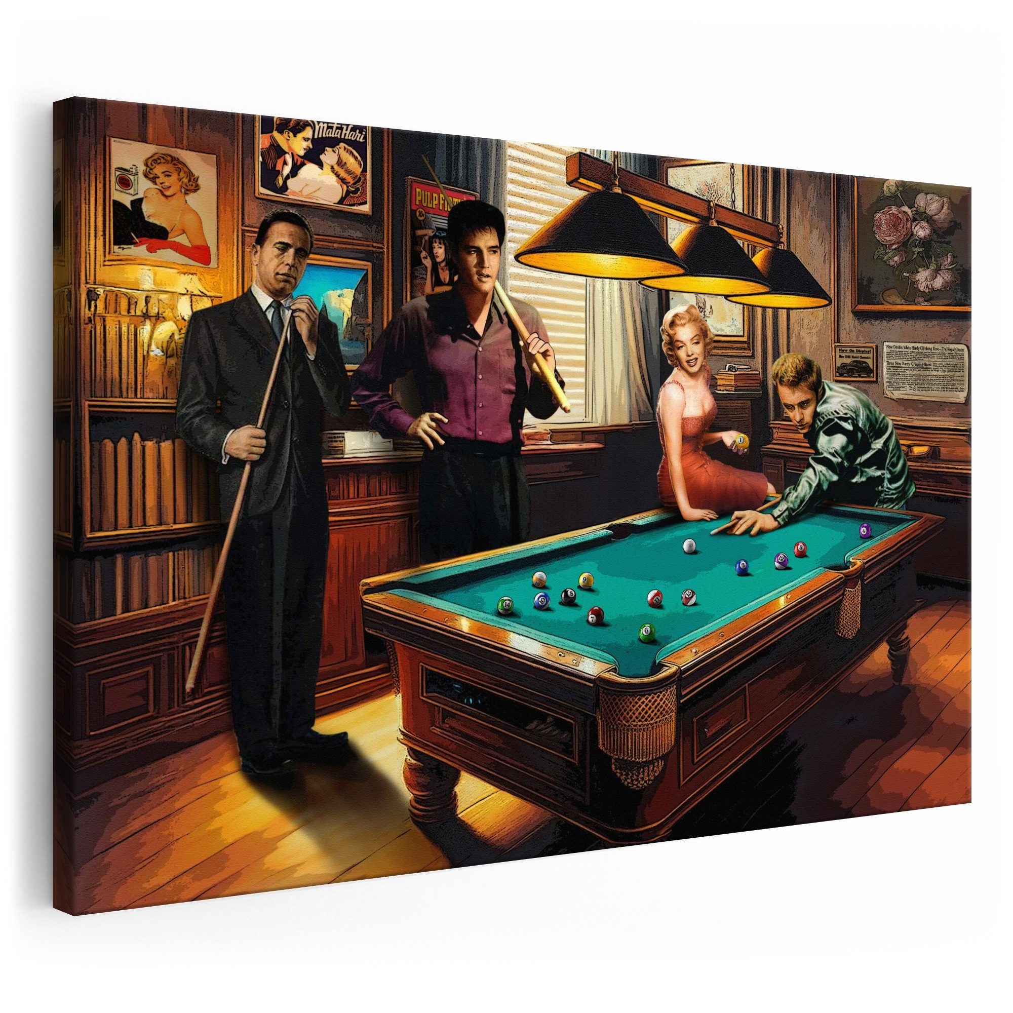 Artmazing Leinwandbild Pool Of Legends, XXL Leinwand 120x80, Poster & Kunstdrucke, Celebri, Pool Of Legends