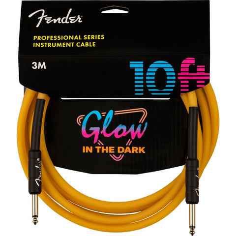 Fender Instrumentenkabel, Professional Glow in the Dark Cable Orange 3 m - Gitarrenkabel