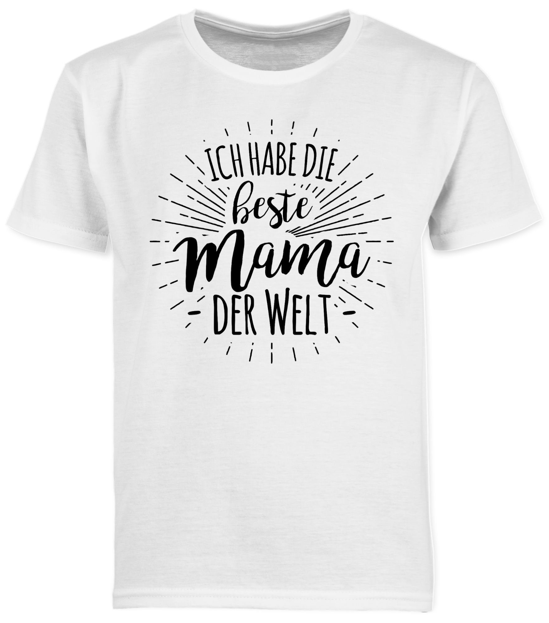 Ich Welt T-Shirt 3 Muttertagsgeschenk Weiß habe der beste Mama die Shirtracer
