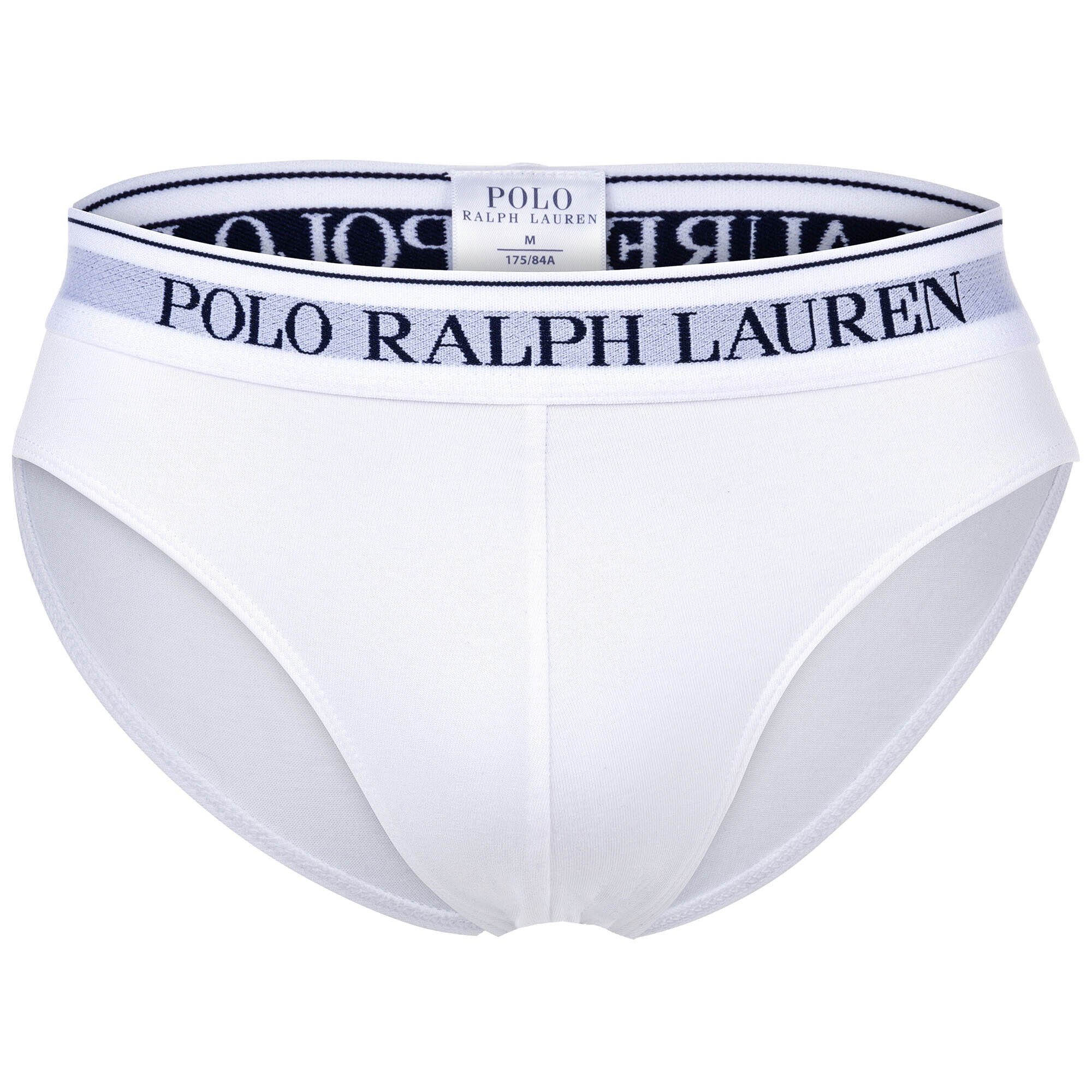 Polo Slip Herren Männer Ralph Brief Slip Low Weiß Rise Lauren Unterhose