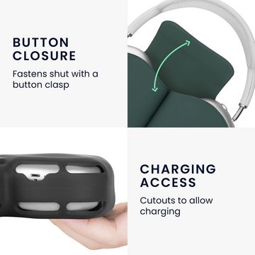 kwmobile Kopfhörer-Schutzhülle Hülle für Apple Airpods Max Case aus Polyester, Kopfhörer Tasche Etui - Cover in Grün
