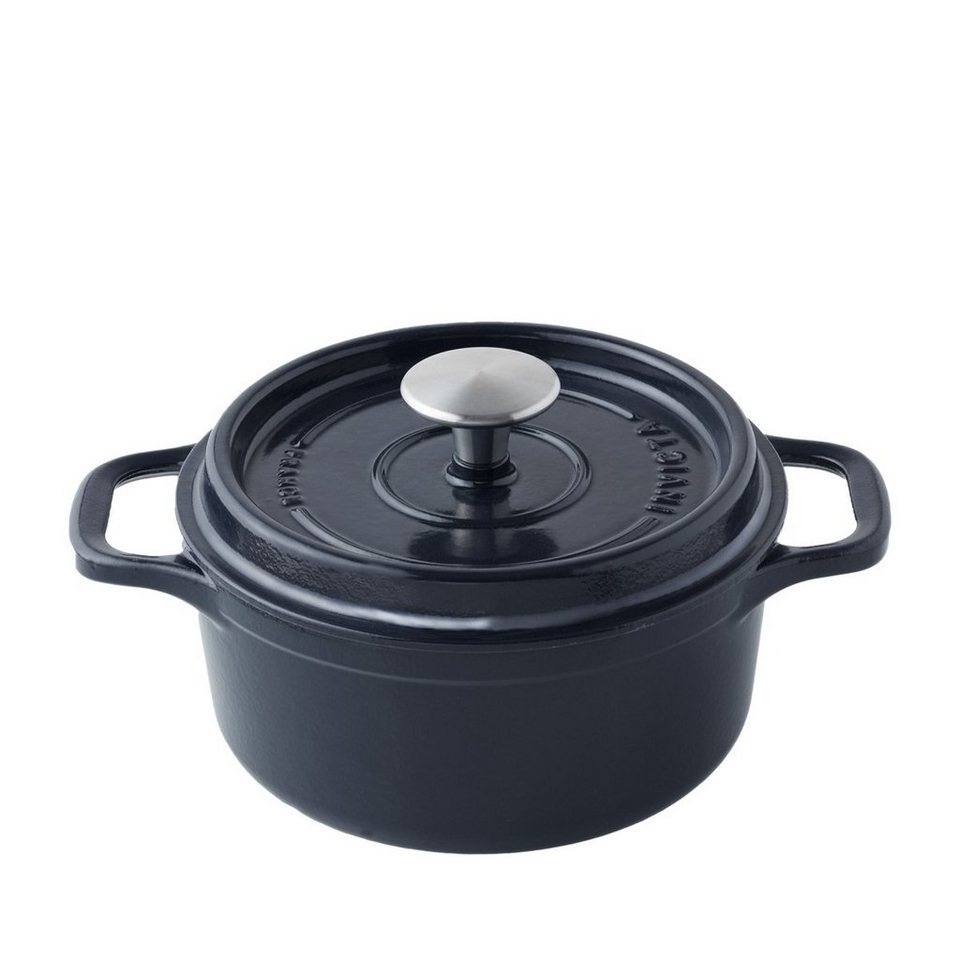 Invicta Bräter Cocottes, Cocotte rund 28 cm / 6,1 L - Gusseisen blau