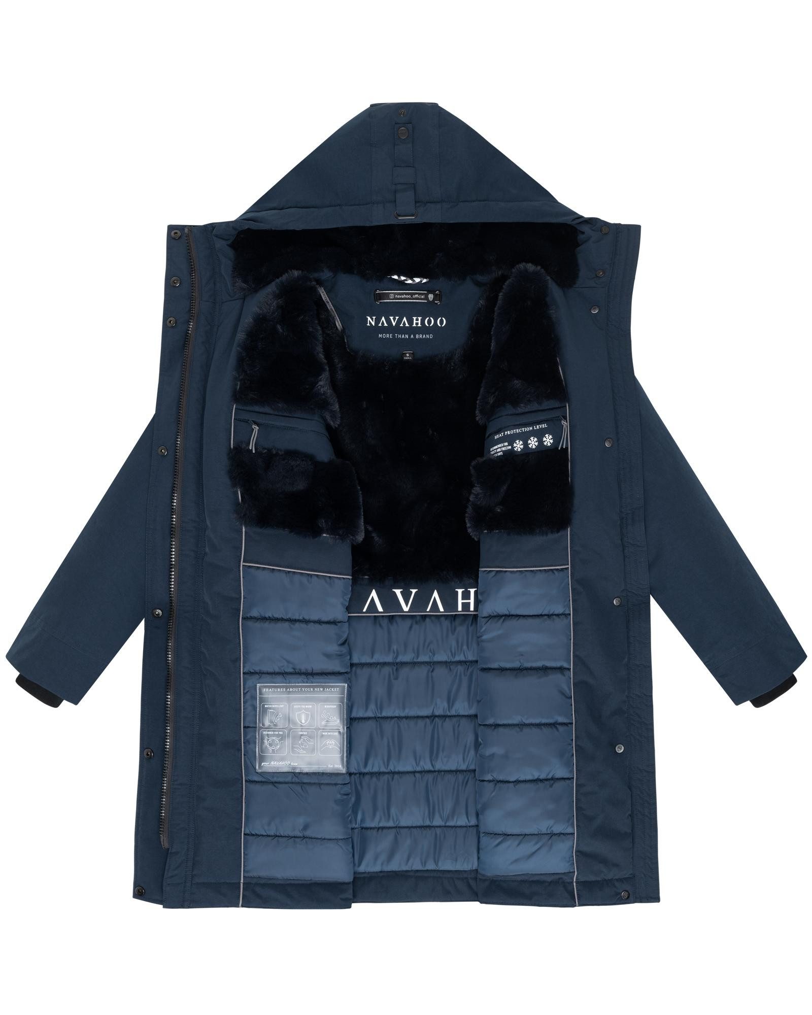 Navahoo Wintermantel Hageltanz 14 Warmer Damen Kurzmantel mit Kapuze