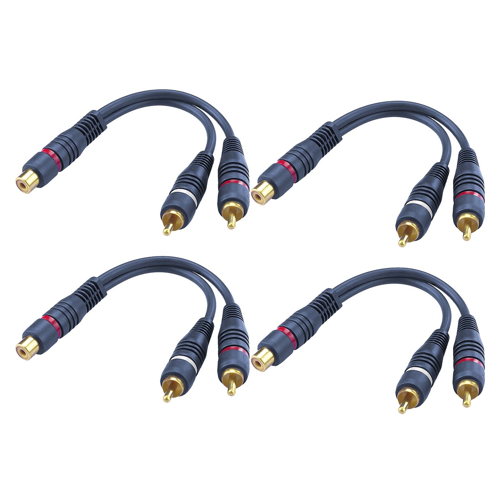 euroharry RCA weiblich Buchse zu Dual männlich Stecker 15cm Audio Kabel Adapter Audio- & Video-Adapter