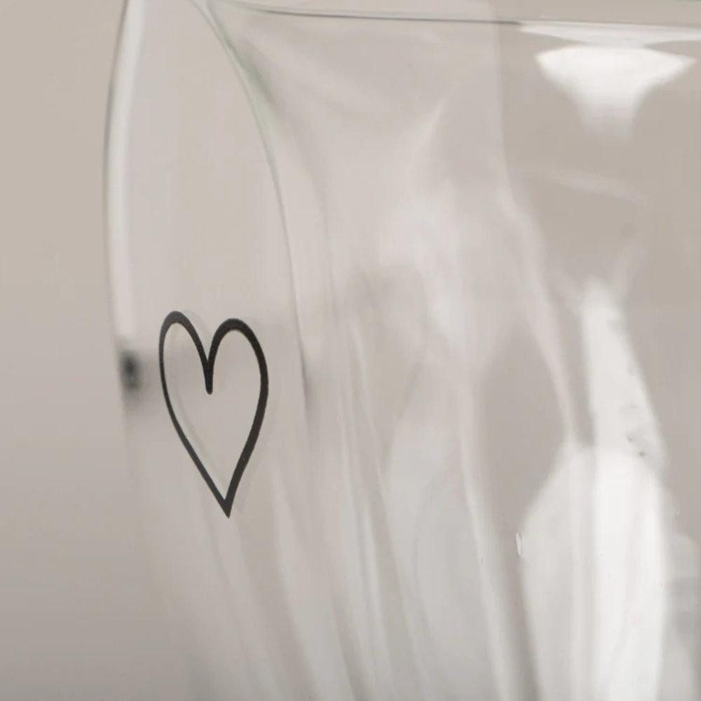 Eulenschnitt Tasse Doppelwandiges Herzglas Herz (200ml)