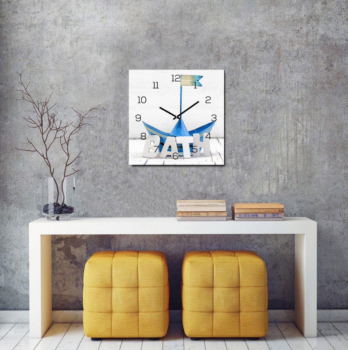Levandeo® Wanduhr (levandeo Wanduhr Glas 30x30cm günstig online kaufen