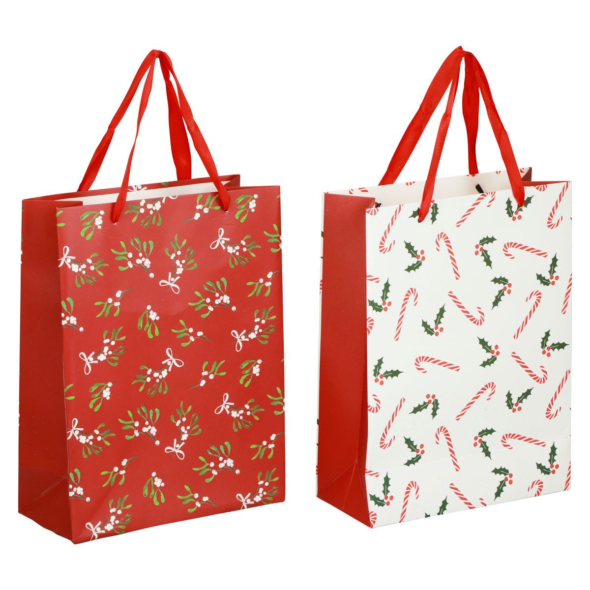 Tragetasche Weihnachtliche Geschenktaschen mit festlichen Motiven für, 2 Stück