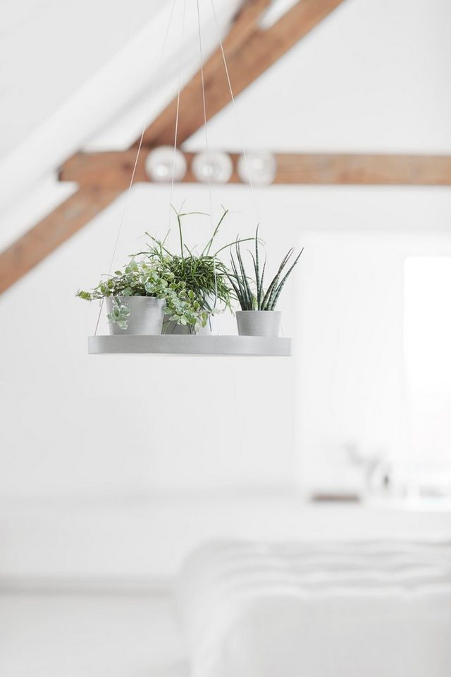 ECOPOTS Blumentopfuntersetzer HANGING SAUCER White Grey, BxTxH: 36x36x3 cm