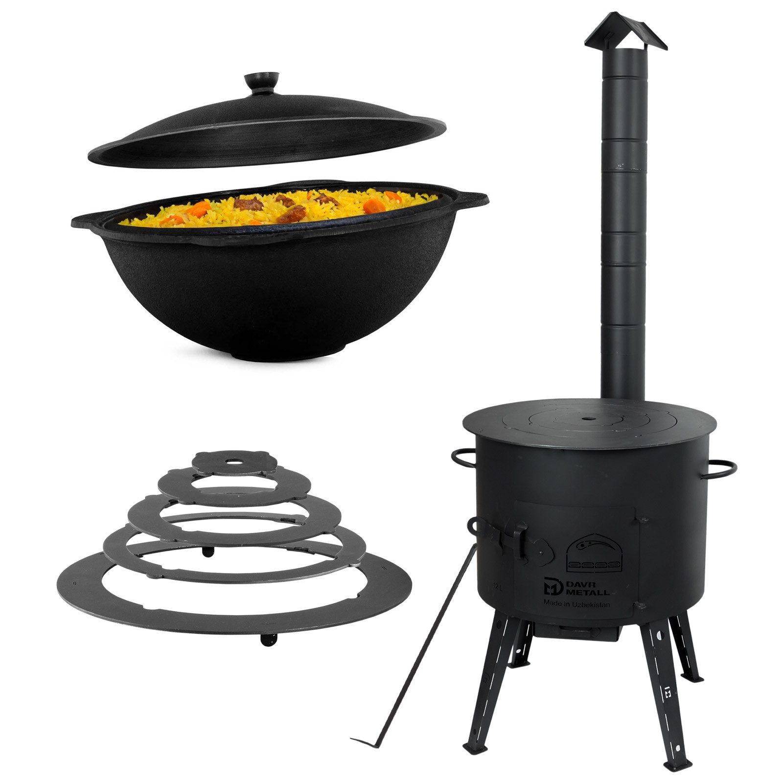 4BIG.fun Feuerstelle Ø44 Uchag Utschak Abzugsrohr 16L Kazan Adapterring, (U günstig online kaufen