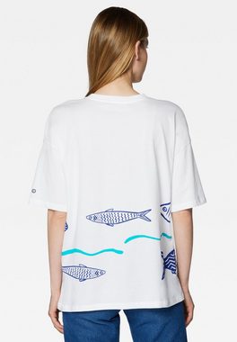 Mavi T-Shirt FISH PRINTED T-SHIRT Maviterranean Top Mit Fisch Print