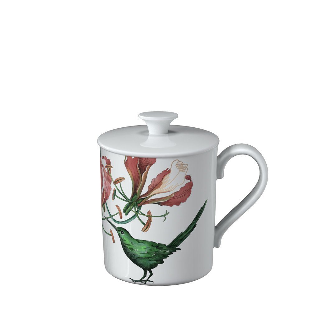 Villeroy & Boch Signature Tasse Avarua Gifts Becher mit Deckel, 300ml, weiß/bunt, Porzellan