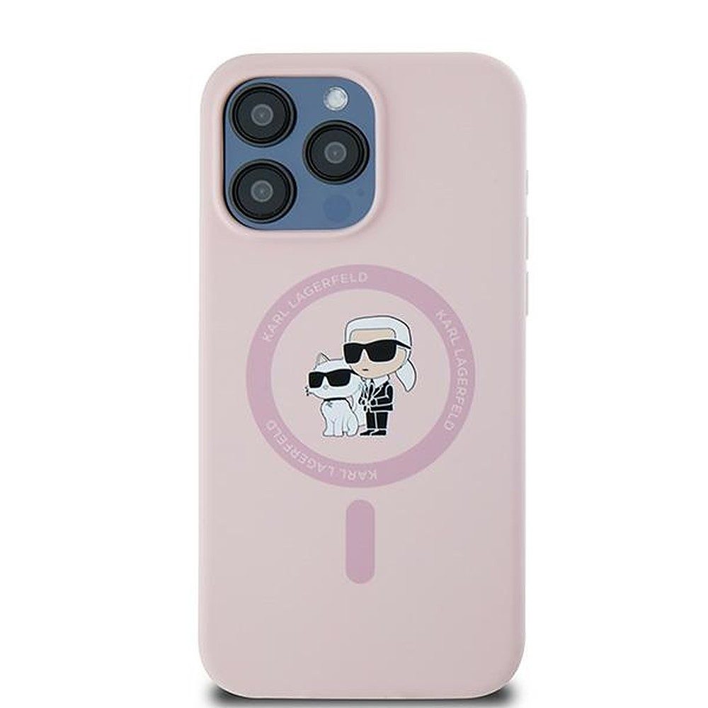 KARL LAGERFELD Handyhülle Schutzhülle Smartphonehülle Magnetschale 6,7 Zoll, MagSafe, Magnetring, Mikrofaserfutter, stoßdämpfend