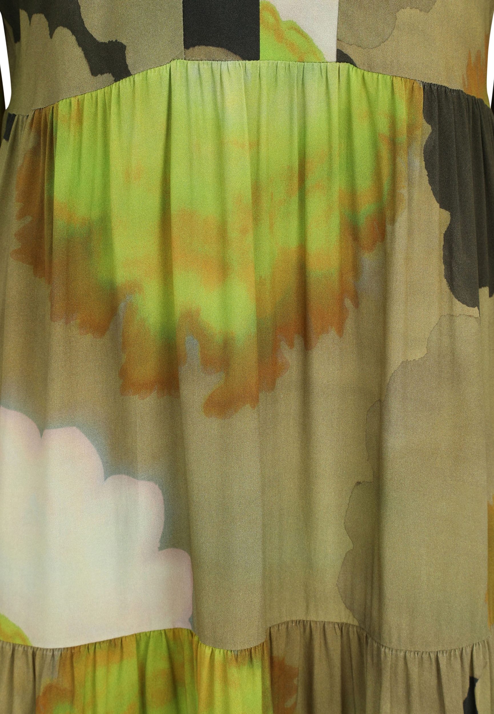 Doris Streich Abendkleid Kleid gewebt, Khaki