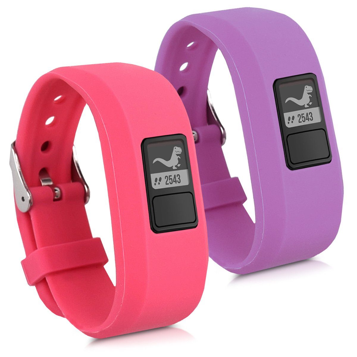 kwmobile Uhrenarmband 2x Band für Garmin Vivofit jr. / jr. 2, Silikon Fitnesstracker Ersatz Sportarmband - Größe S