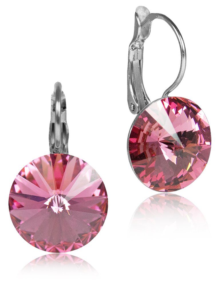 LUISIA® Paar Серьги Silberne Серьги "Rivoli" mit 12 mm Kristallen von Swarovski® (2-tlg., inkl. Schmuckbox), Große Farbauswahl