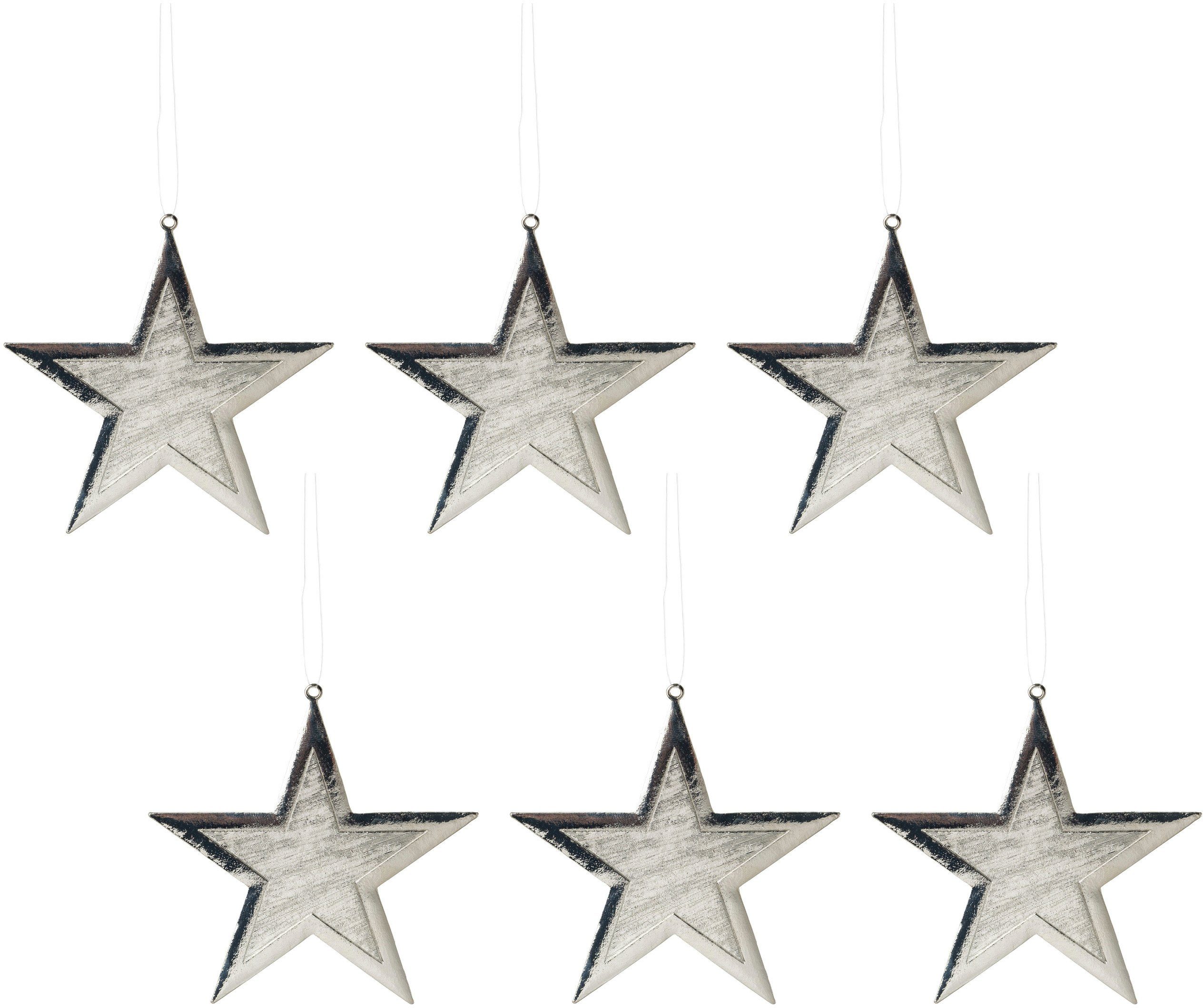 Creativ deco Baumbehang Weihnachtsdeko, Christbaumschmuck (6 St), mit Gravur-Optik