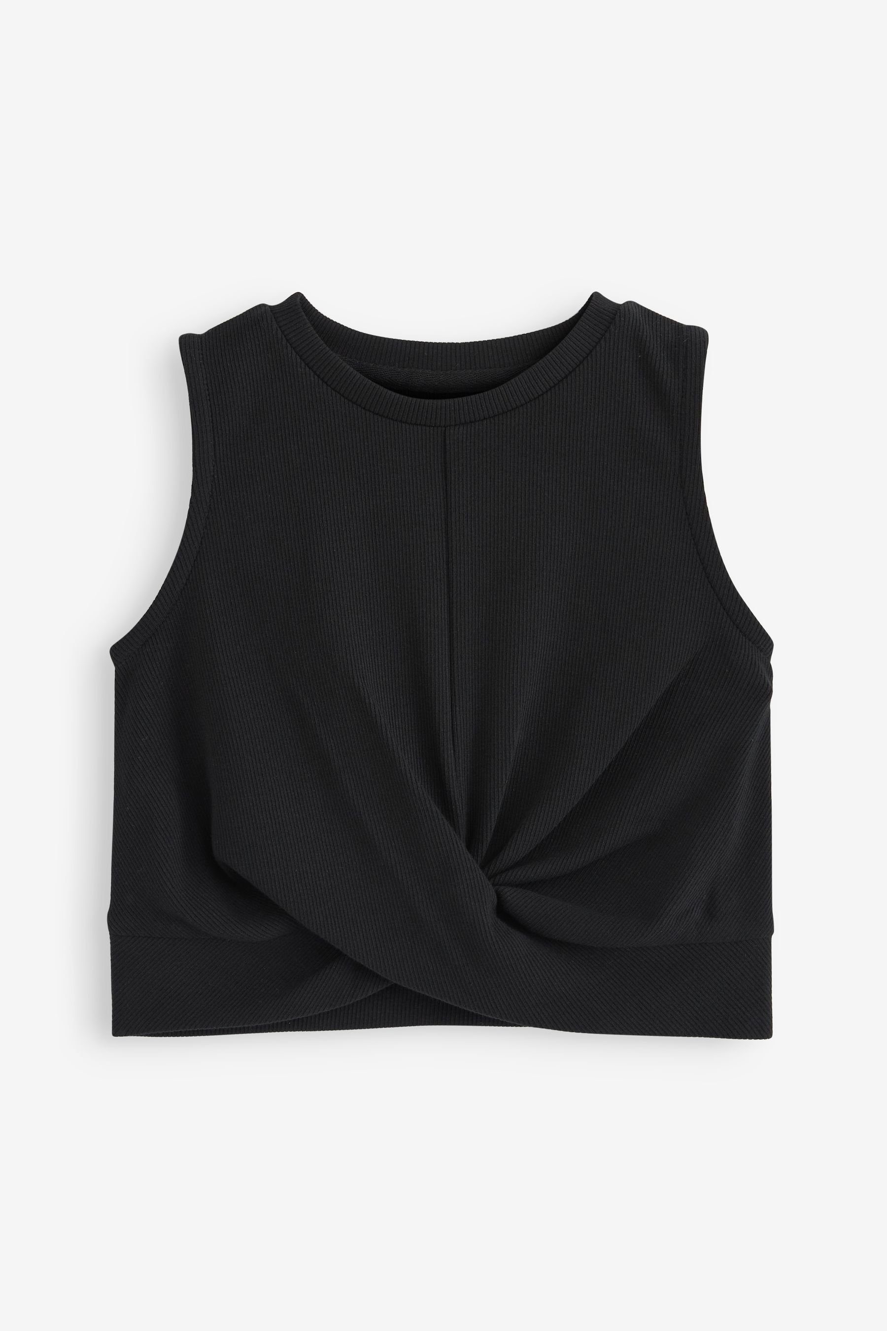 Next Shirttop Geripptes Trägertop in Wickeloptik (1-tlg) Black