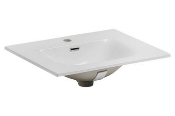 einfachgutemoebel Waschtisch-Set Badezimmer Waschplatz VITTAVLA 60cm, Einbaubecken weiß, matt-weiß, (Badmöbel Set, 1-St., Waschtisch Unterschrank)