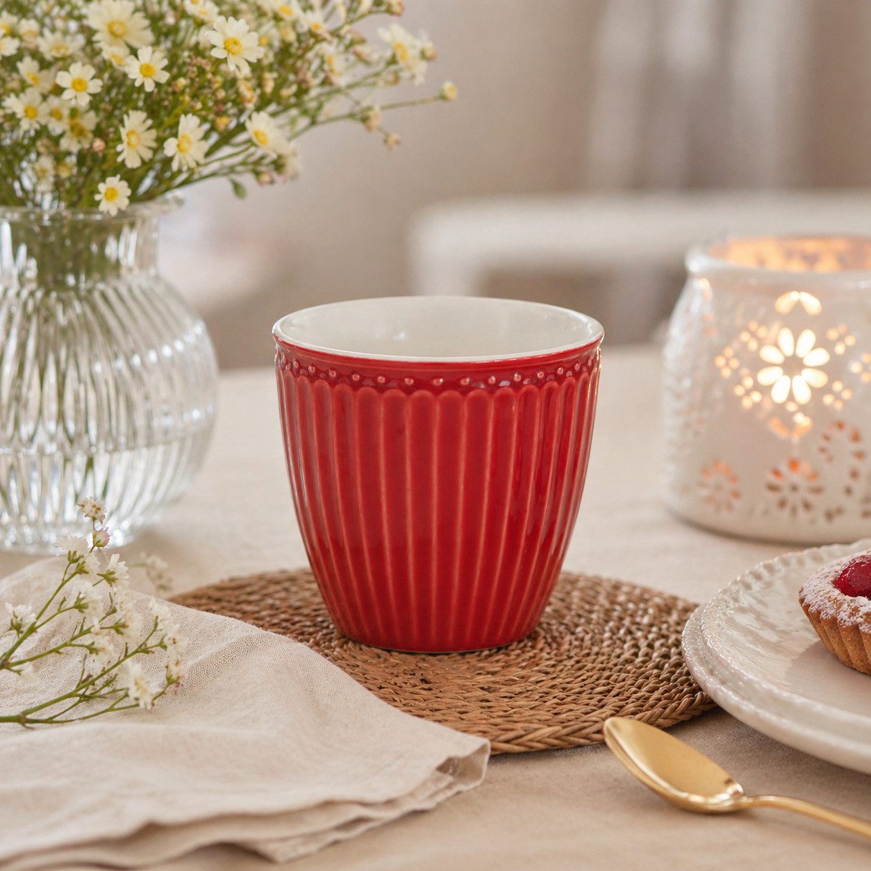 Greengate Becher GreenGate Latte Becher Alice Rot