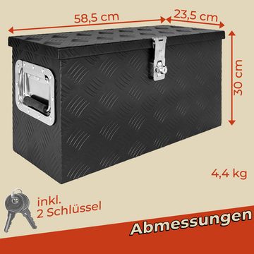 Trucky Anhänger-Deichselbox Deichselbox Werkzeugkasten Truckbox Alu Box Transportbox D040 Schwarz