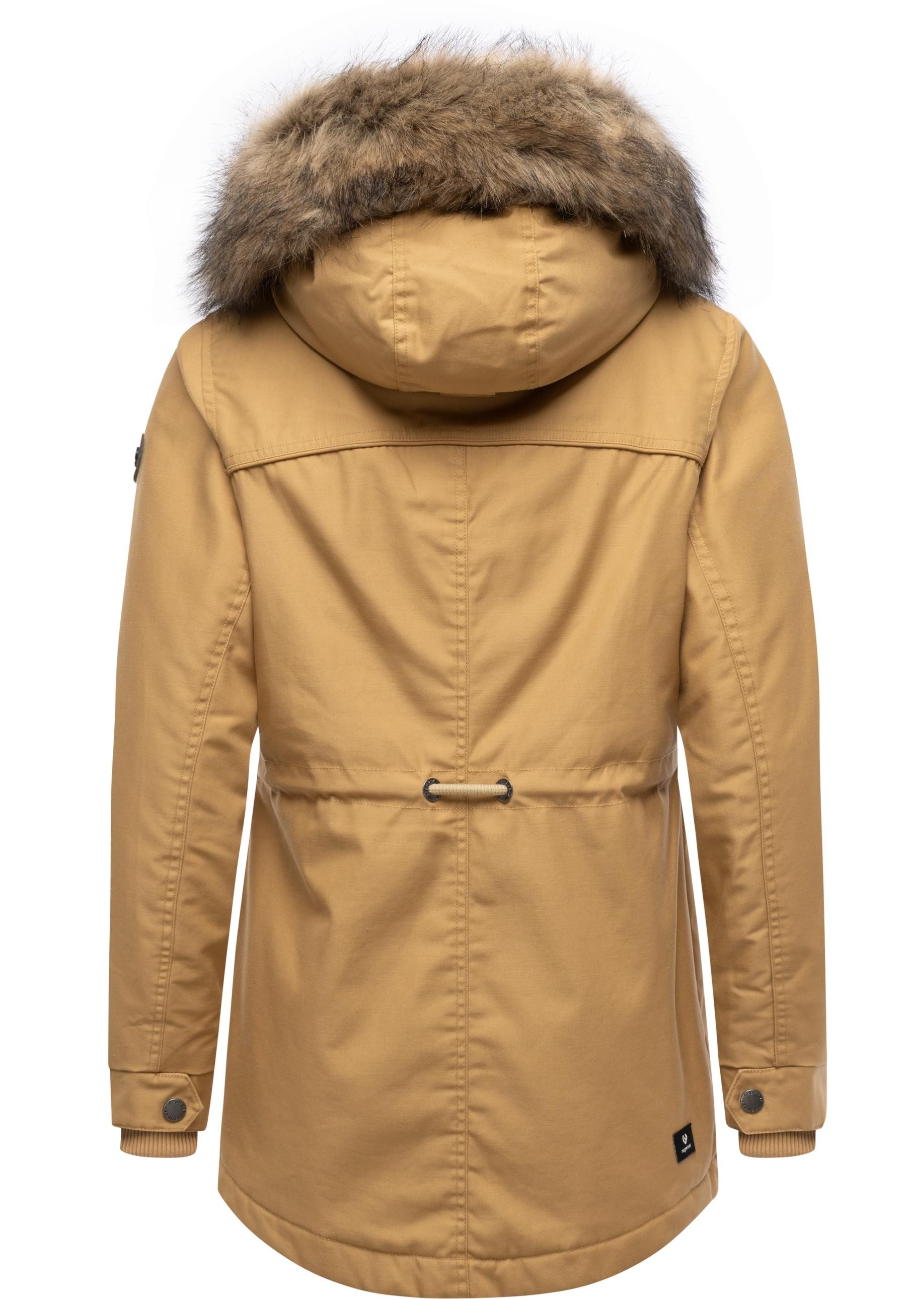 Ragwear Winterjacke Tawny Short YOUMODO Warme Jacke mit großer Kapuze und Kunstfellkragen – Bild 3 von 5
