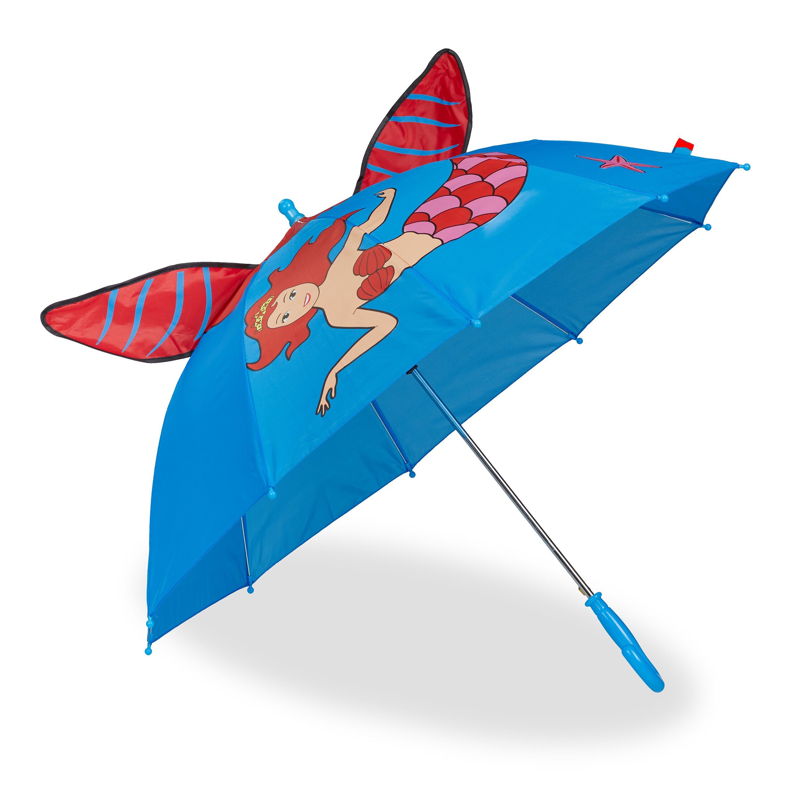 Stockregenschirm Kinder relaxdays "Meerjungfrau" Regenschirm