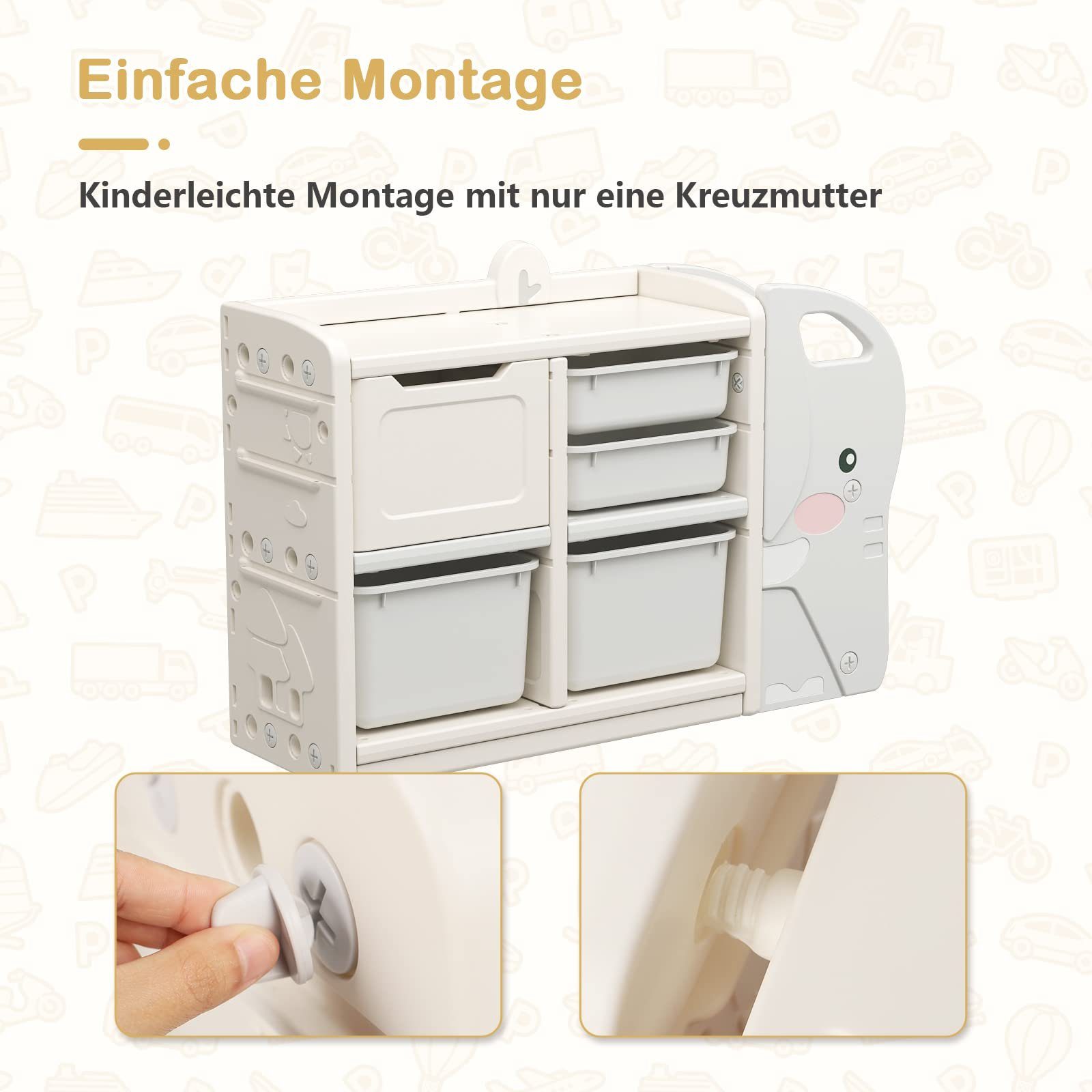 Dripex Kinderregal Spielzeugregal mit Aufbewahrungsboxen günstig online kaufen