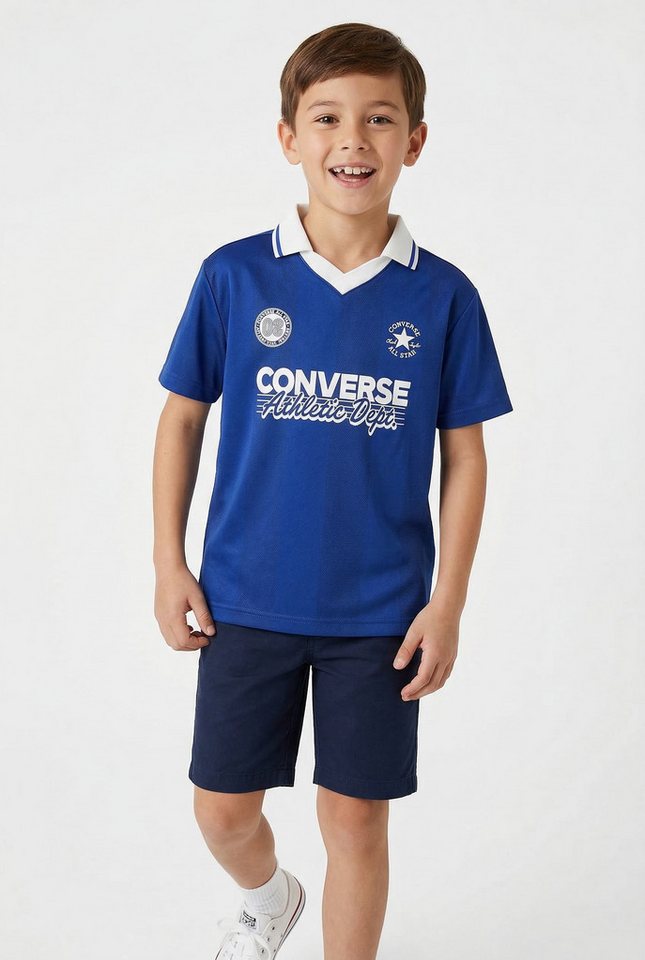 Converse Poloshirt CNVB BLEACHER SOCIETY NOVELTY Kurzarm-Design, für Kinder und Jugendliche, aus Polyester