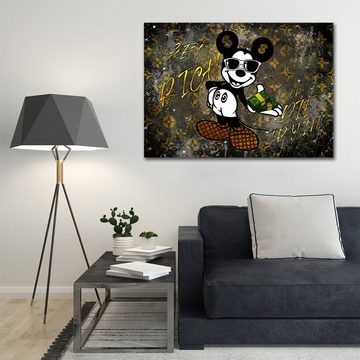 ArtMind XXL-Wandbild Micky - Get rich, Premium Wandbilder als Poster & gerahmte Leinwand in 4 Größen, Wall Art, Bild, Canva