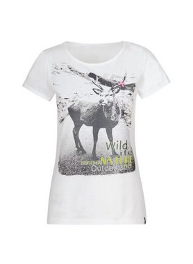 Trigema T-Shirt TRIGEMA T-Shirt mit Hirsch-Motiv und Schleifchen