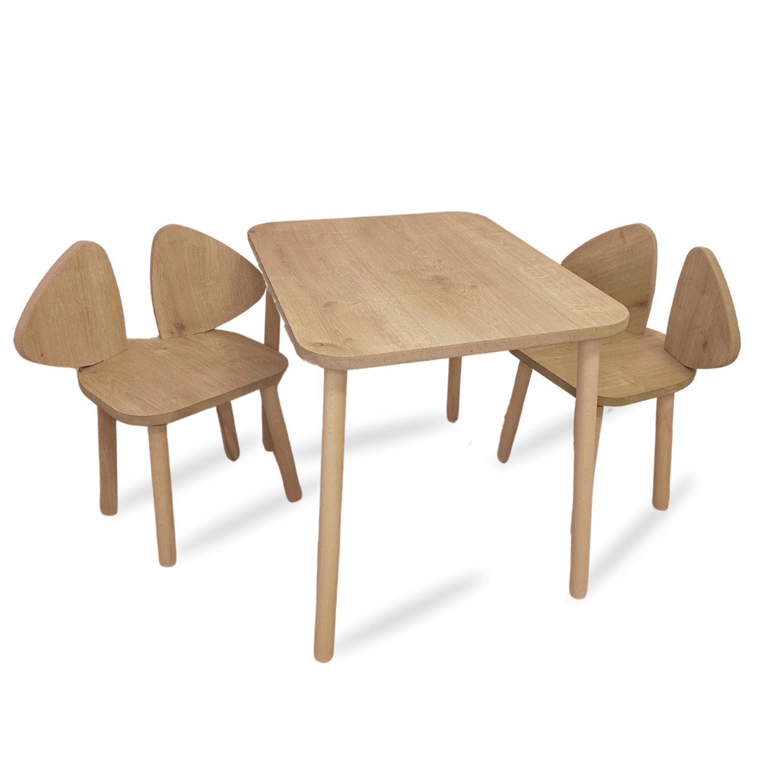 Malino Kindersitzgruppe Kindertisch mit 2 Stühlen, Sitzgruppe für Kinder ab 2 Jahre