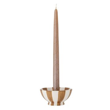 Bloomingville Kerzenständer Eja, 10,5x5cm in Braun aus Steingut Kerzenhalter für eine Stabkerze