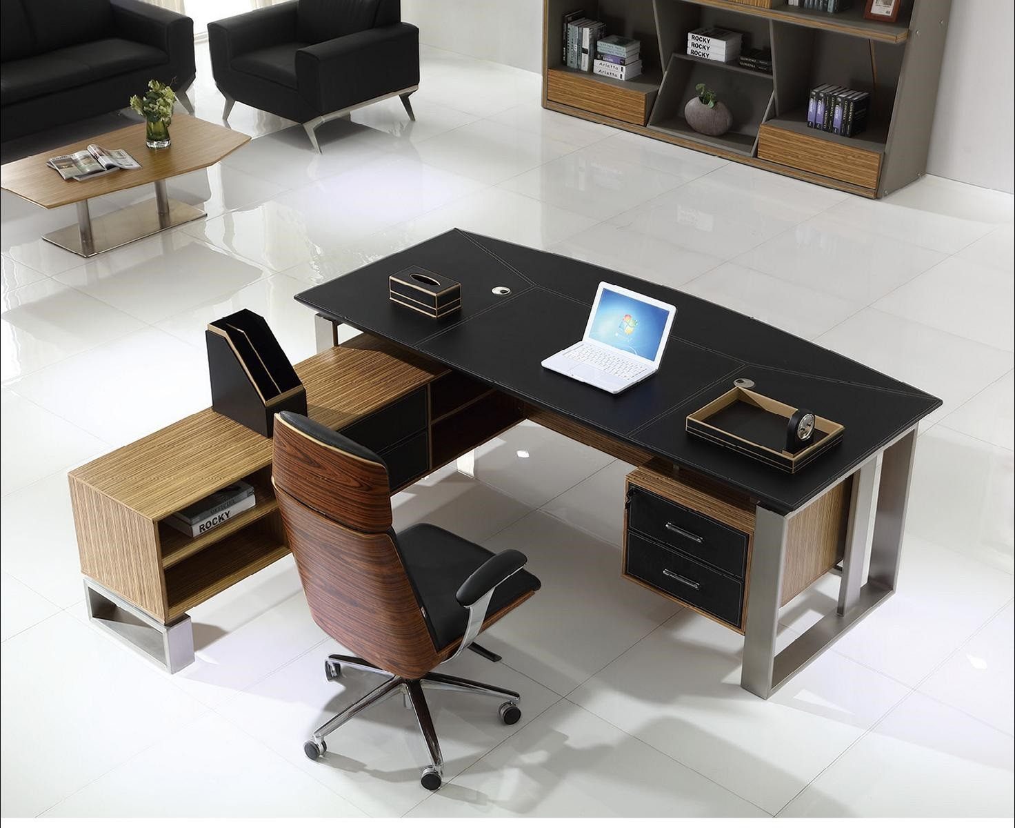 Xlmoebel Eckschreibtisch Designer Eckschreibtisch aus Holz mit modernem Design und viel Platz (Eckschreibtisch), Hergestellt in Europa