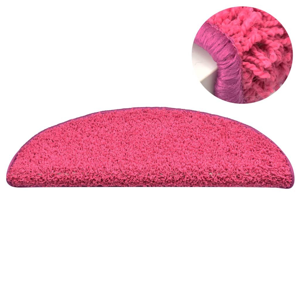vidaXL Stufenmatte 65 x 21 x 4 cm Treppenmatten 15 Stk Rosa 65x21x4 cm Stufenteppich
