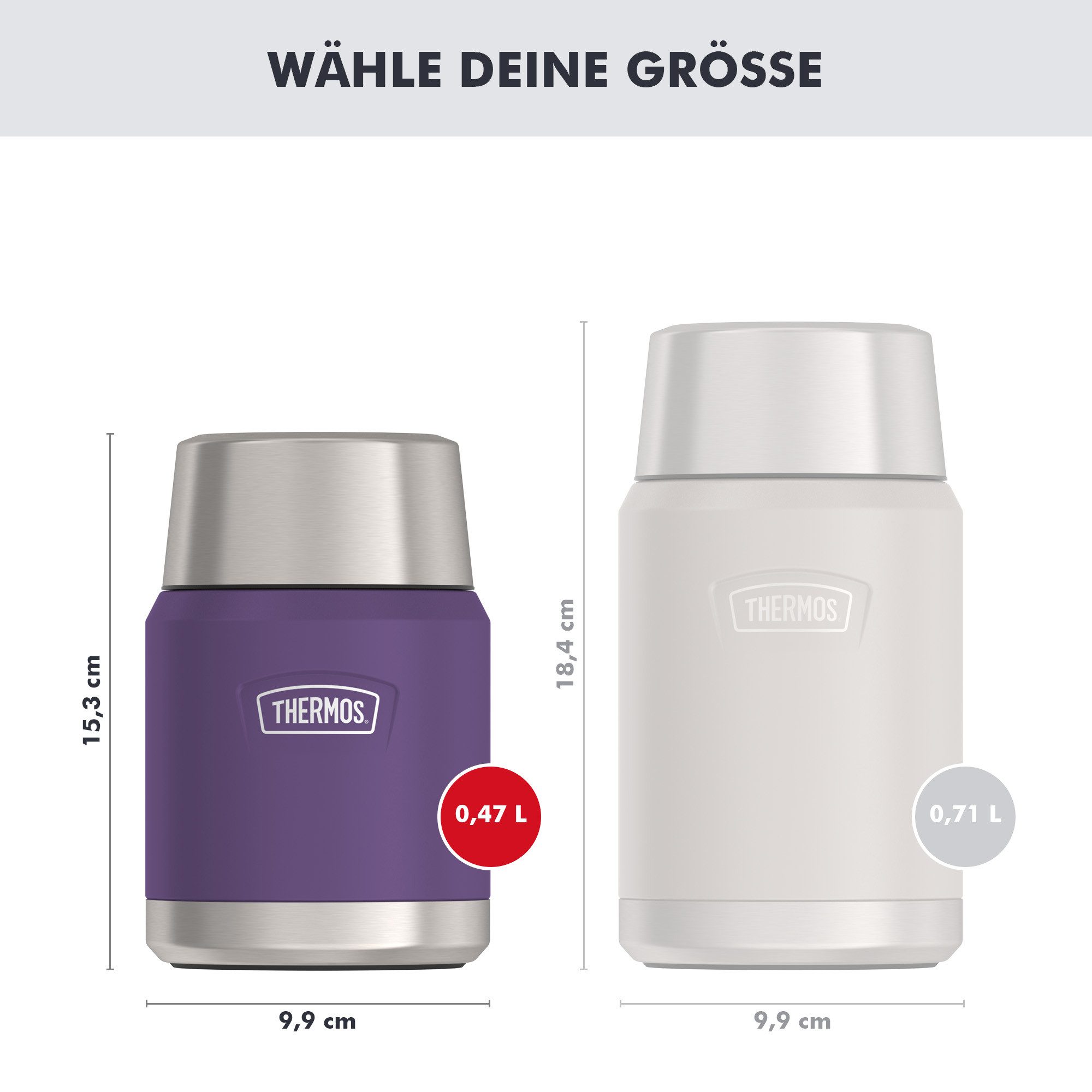 THERMOS Thermobehälter ICON FOOD JAR, Thermobehälter für Essen, spülmaschinenfest, Edelstahl, Kunststoff, Silikon, (1-tlg), 0,47l, 10h heiß & 24h kalt, dicht &  – Bild 4 von 5