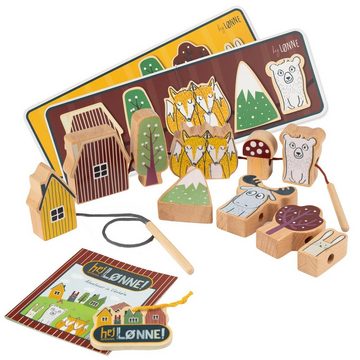 Hej Lønne Lernspielzeug Fädelspiel ab 2 Jahren, Kinder Spielzeug für Feinmotorik und Förderung der Kreativität und Koordination