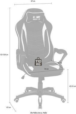 Duo Collection Gaming-Stuhl Game-Rocker R-10, komfortabler Bürostuhl mit Nackenkissen & Drehfunktion