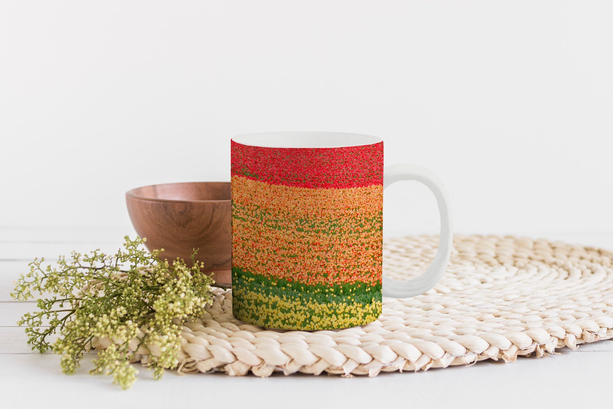 Teetasse, Geschenk Tasse Niederlanden, Becher, auf Keramik, dem Teetasse, Keukenhof den Kaffeetassen, Tulpenfelder in MuchoWow