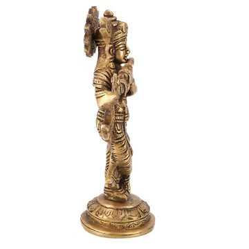Guru-Shop Dekofigur Messingfigur, Statue Krishna Statue 19 cm -..