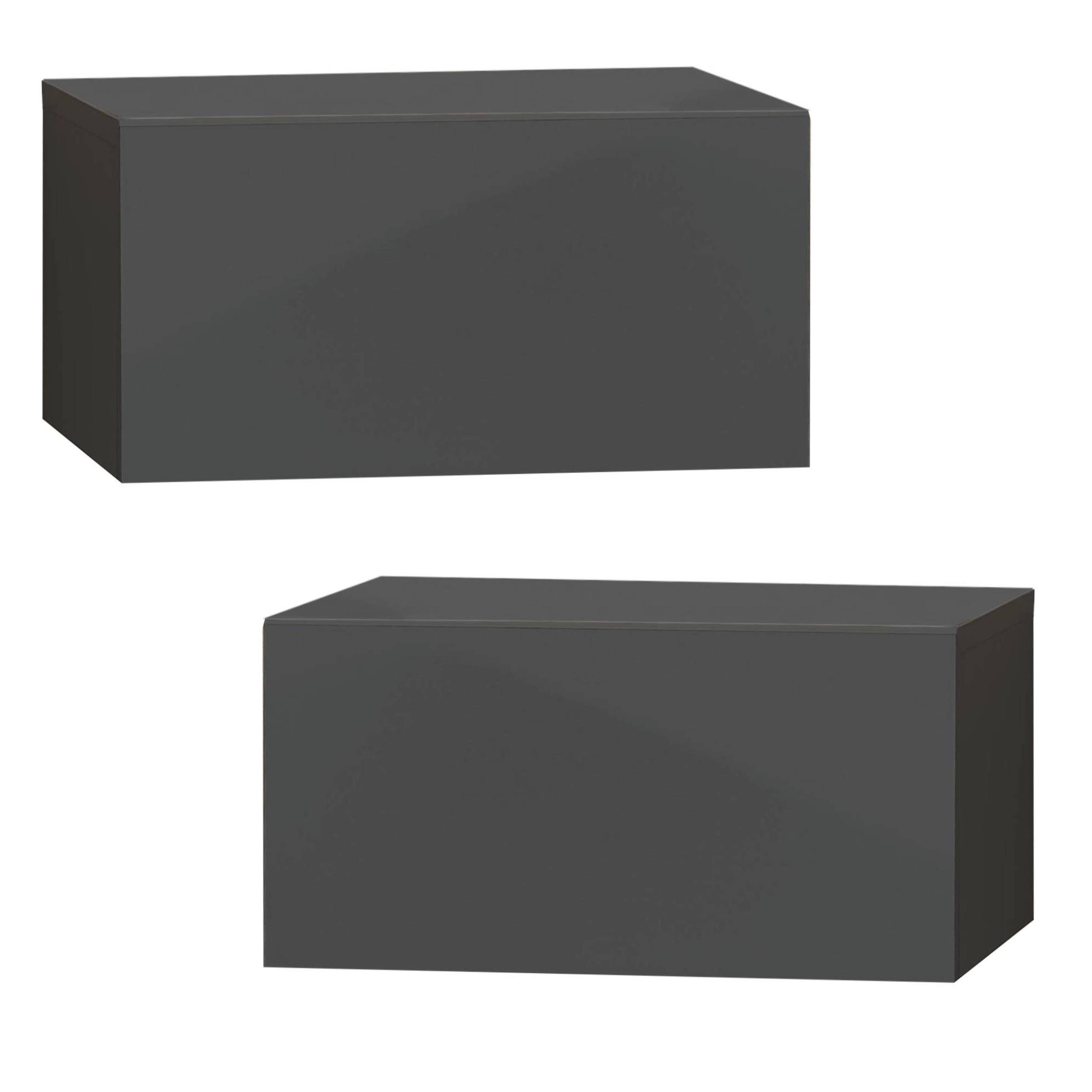 BMG Möbel Nachtschrank Faro 1 (Nachtkonsole) griffloses Design, wandhängend mit Schublade