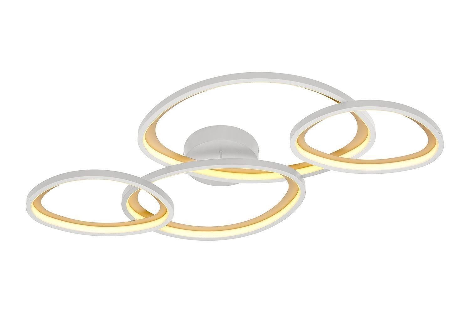 TRIO Leuchten LED Deckenleuchte SIVO, Grau, Metall, Fernbedienung, LED fest integriert, Extra-Warmweiß, Neutralweiß, Tageslichtweiß, Memoryfunktion, B 103 x H 10,5 x T 58 cm
