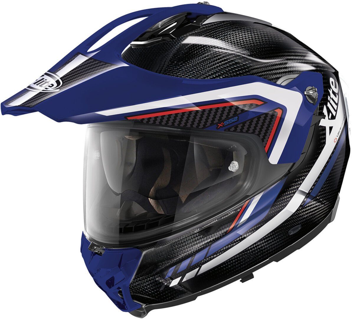X-lite Motorradhelm X-552 Ultra Carbon Latitude N-Com Helm, vorbereitet für Kommunikationssystem,Notfallsystem-Polsterung (EQ
