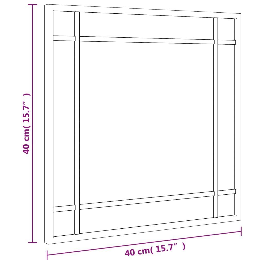 vidaXL Spiegel Wandspiegel Eisen cm (1-St) 40x40 Schwarz Quadratisch