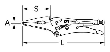 KS Tools Gripzange, Langbacken, 125 mm