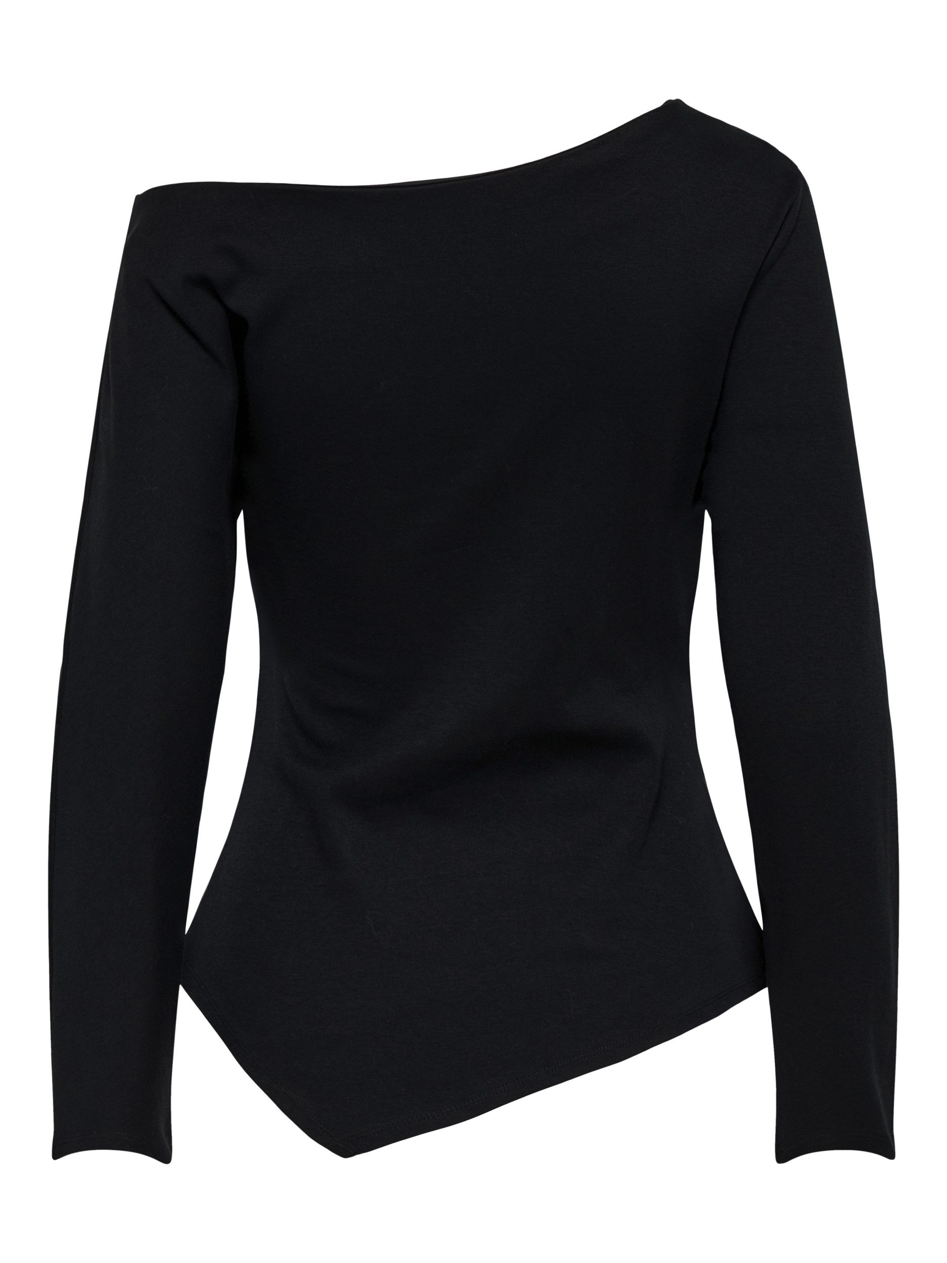 JDY T-Shirt JDYCATIE L/S ASSYMETRIC TOP JRS, Black