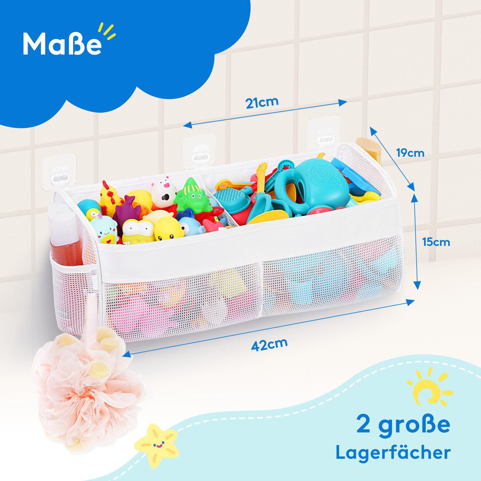 Lifewit Badorganizer Badezimmer Spielzeug Boxen, Badewanne Toy Organizer, w günstig online kaufen