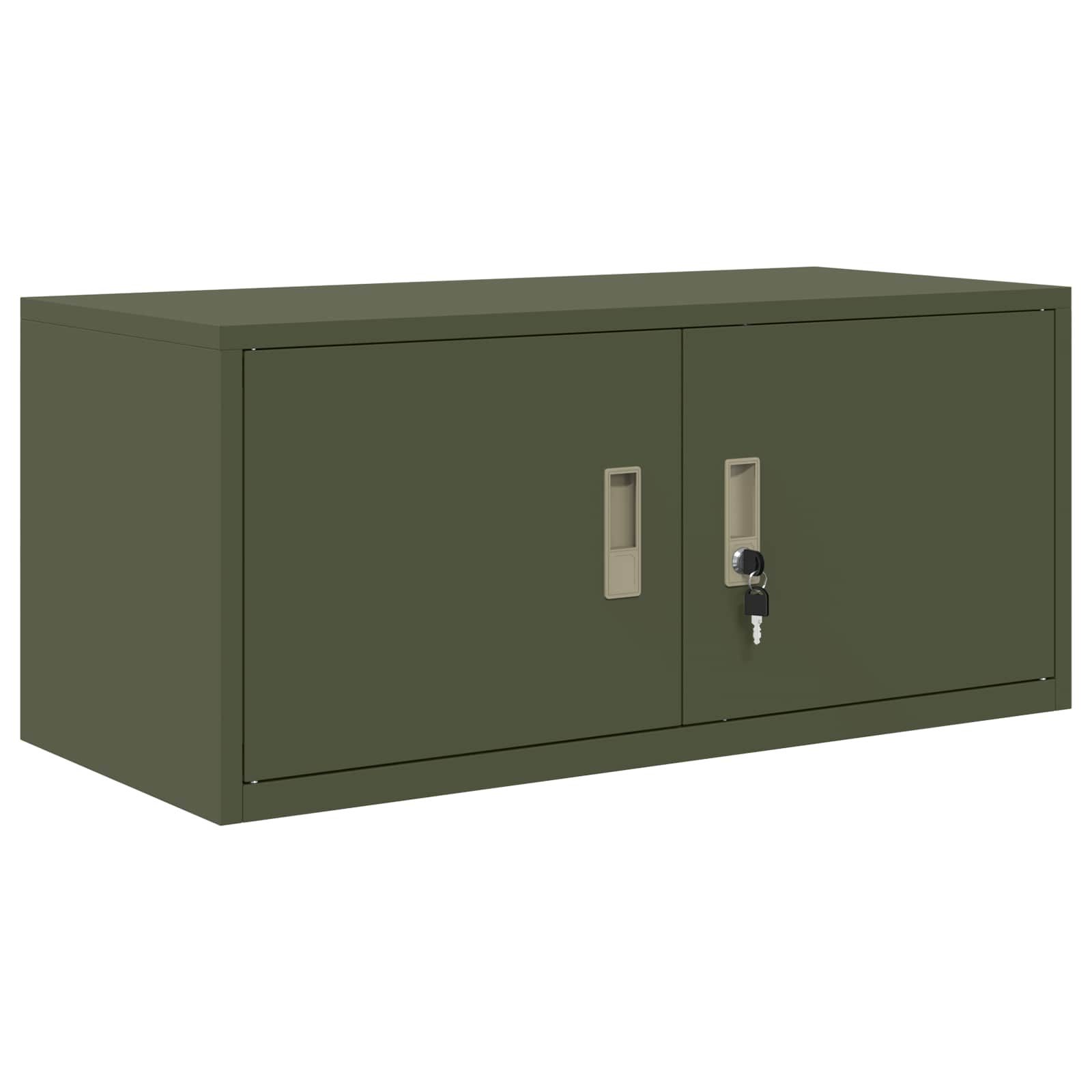 vidaXL Aktenschrank Aufbewahrungsschrank Olive Grün 90 x 40 x 40 cm Stahl (1-St)