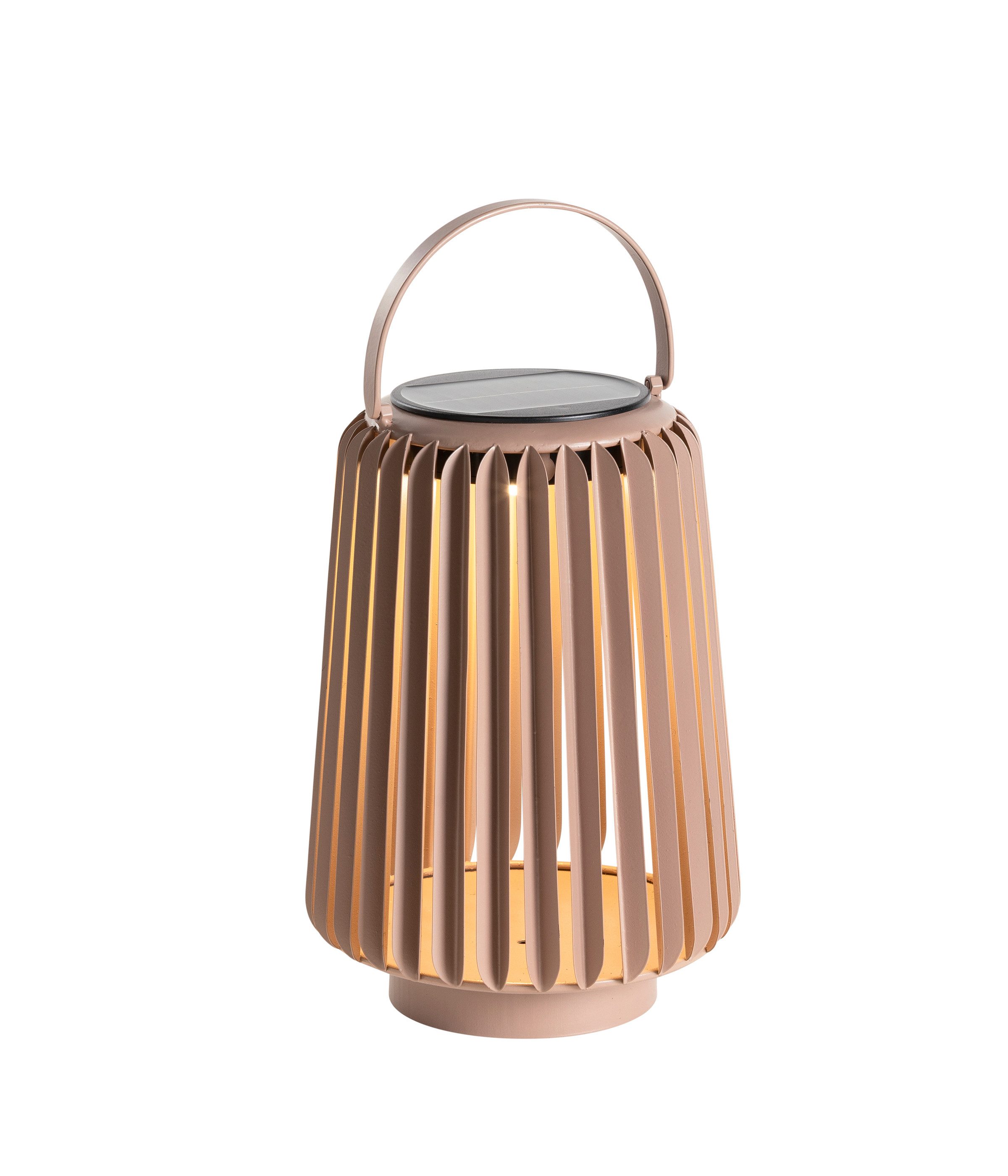 Dehner LED Solarleuchte Amira, Solar-Laterne, Metall & Kunststoff, verschiedene Größen, beige, Warmweiß, Dämmerungssensor, Solar