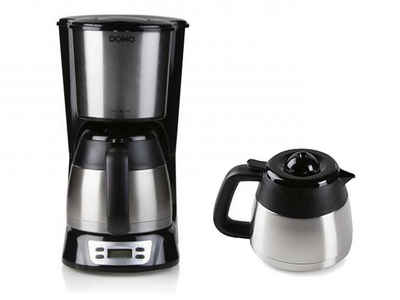 Domo Filterkaffeemaschine, 2 Edelstahl Thermoskannen Timer, Dauerfilter für Filter-Kaffee Pulver