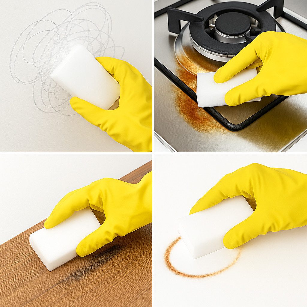 hausleben Reinigungsschwamm 18er Set Schmutzradierer, universell einsetzbar – ideal für Küche, Bad, Wände, Möbel & Auto